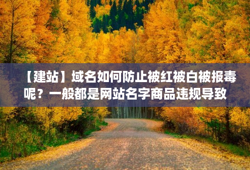 【建站】域名如何防止被红被白被报毒呢？一般都是网站名字商品违规导致，被人举报？