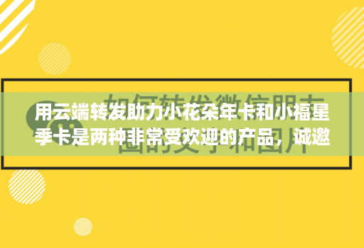 用云端转发助力小花朵年卡和小福星季卡是两种非常受欢迎的产品，诚邀代理