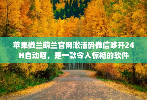 苹果微兰萌兰官网激活码微信哆开24H自动喵，是一款令人惊艳的软件