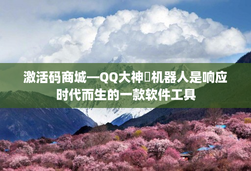 激活码商城—QQ大神​机器人是响应时代而生的一款软件工具