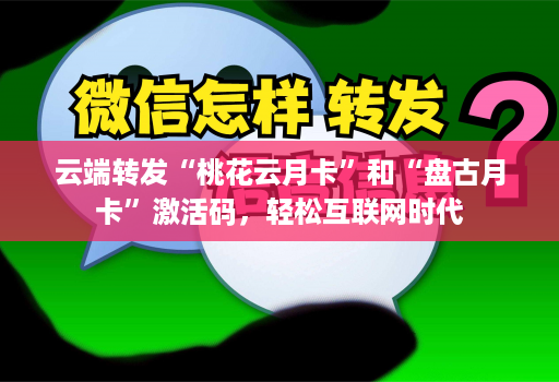 <strong>云端转发</strong>“桃花云月卡”和“盘古月卡”激活码，轻松互联网时代