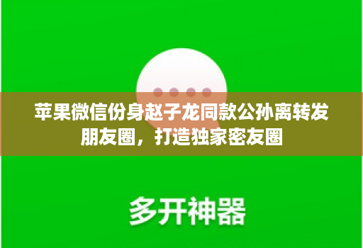 <strong>苹果</strong>微信份身赵子龙同款公孙离转发朋友圈，打造独家密友圈