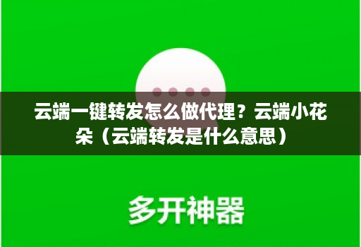 云端一键转发怎么做代理？云端小花朵（云端转发是什么意思）