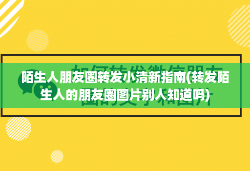 陌生人朋友圈转发小清新指南(转发陌生人的朋友圈图片别人知道吗)