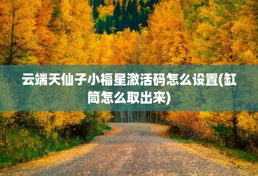 <strong>云端</strong>天仙子小福星激活码怎么设置(缸筒怎么取出来)