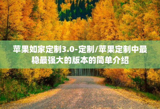 苹果如家定制3.0-定制/苹果定制中最稳最强大的版本的简单介绍