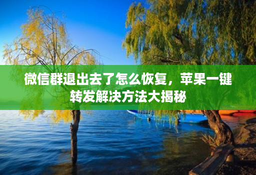 微信群退出去了怎么恢复，苹果一键转发解决方法大揭秘