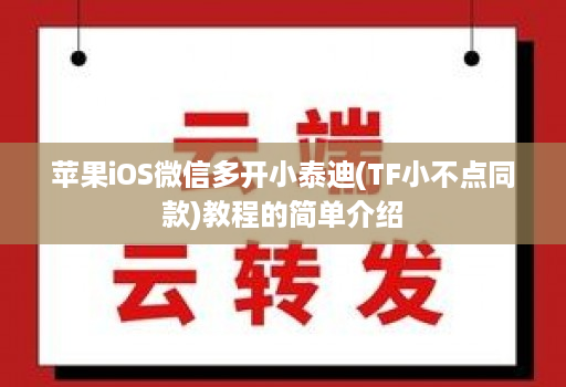 <strong>苹果</strong>iOS微信多开小泰迪(TF小不点同款)教程的简单介绍