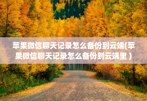 苹果微信聊天记录怎么备份到<strong>云端</strong>(苹果微信聊天记录怎么备份到<strong>云端</strong>里 )