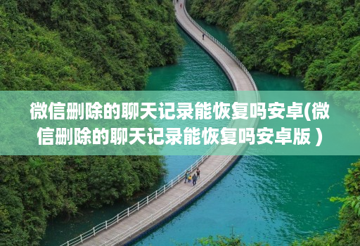 微信删除的聊天记录能恢复吗安卓(微信删除的聊天记录能恢复吗安卓版 )