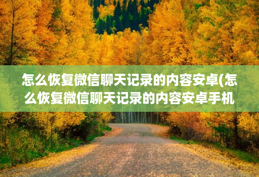 怎么恢复微信聊天记录的内容安卓(怎么恢复微信聊天记录的内容安卓手机 )