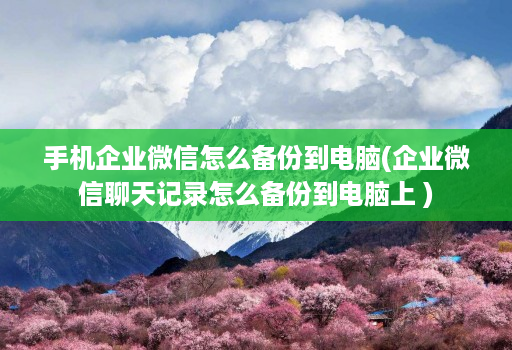 手机企业微信怎么备份到<strong>电脑</strong>(企业微信聊天记录怎么备份到<strong>电脑</strong>上 )