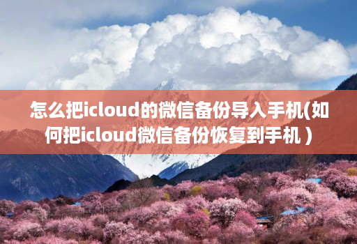 怎么把icloud的微信备份导入手机(如何把icloud微信备份恢复到手机 )