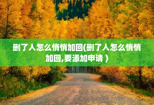 删了人怎么悄悄加回(删了人怎么悄悄加回,要添加申请 )