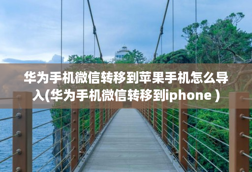 华为手机微信转移到苹果手机怎么导入(华为手机微信转移到iphone )