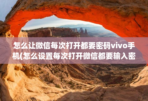 怎么让微信每次打开都要密码vivo手机(怎么设置每次打开微信都要输入密码 )