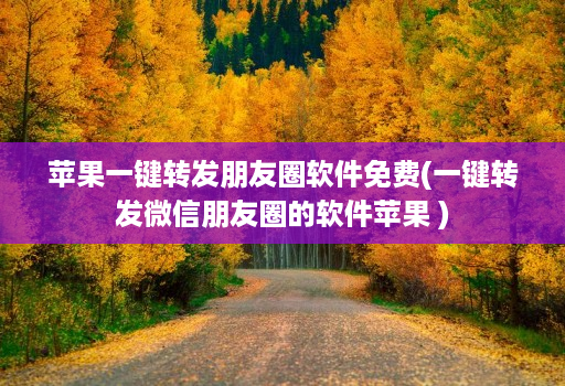 苹果一键转发朋友圈软件免费(一键转发微信朋友圈的软件苹果 )