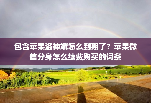 包含<strong>苹果</strong>洛神斌怎么到期了？<strong>苹果</strong>微信分身怎么续费购买的词条