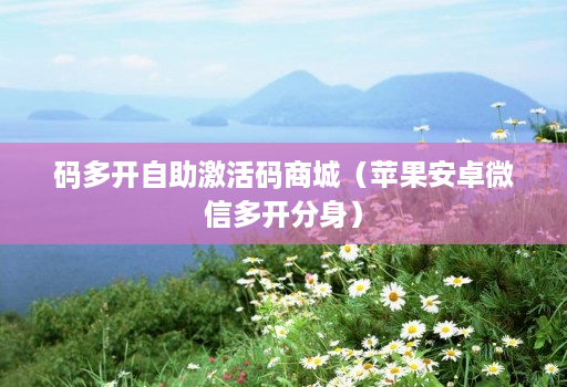 码多开自助激活码商城（<strong>苹果</strong>安卓微信多开分身）