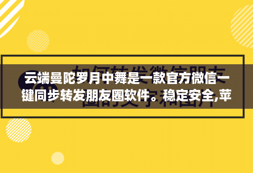 <strong>云端</strong>曼陀罗月中舞是一款官方微信一键同步转发朋友圈软件。稳定安全,苹果、安卓、华为手机通用