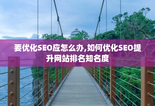 要优化SEO应怎么办,如何优化SEO提升网站排名知名度